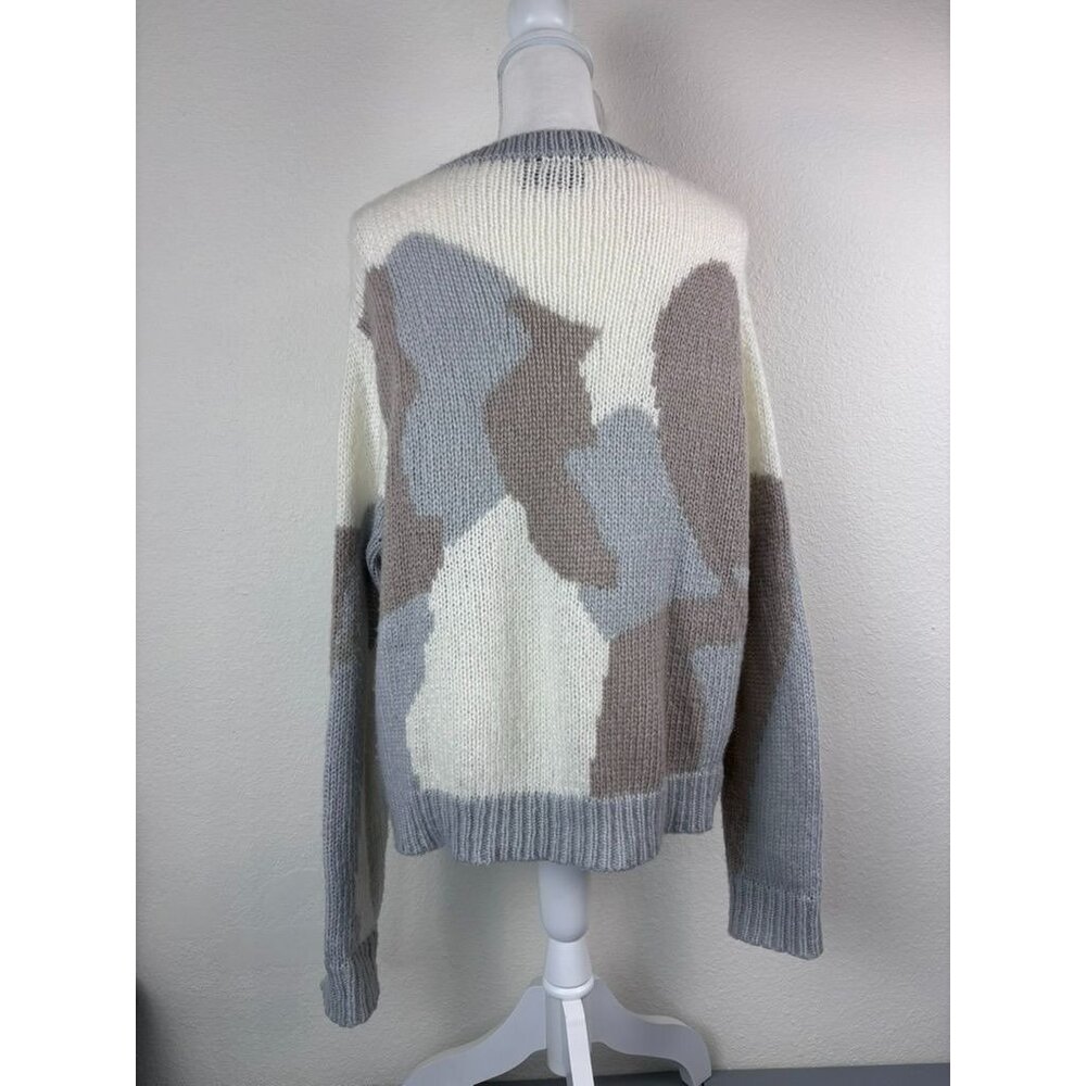 Wooden Ships women's small medium beige‎ cream camo knit oversized sweater - Picture 5 of 7